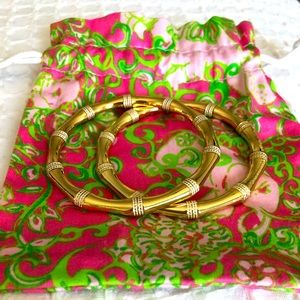 Lilly Pulitzer Gold Bamboo Bangle Bracelet